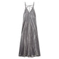 Deep V-Neck Velvet Long Dress