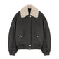 Classic Bomber Jacket With Fur Collar