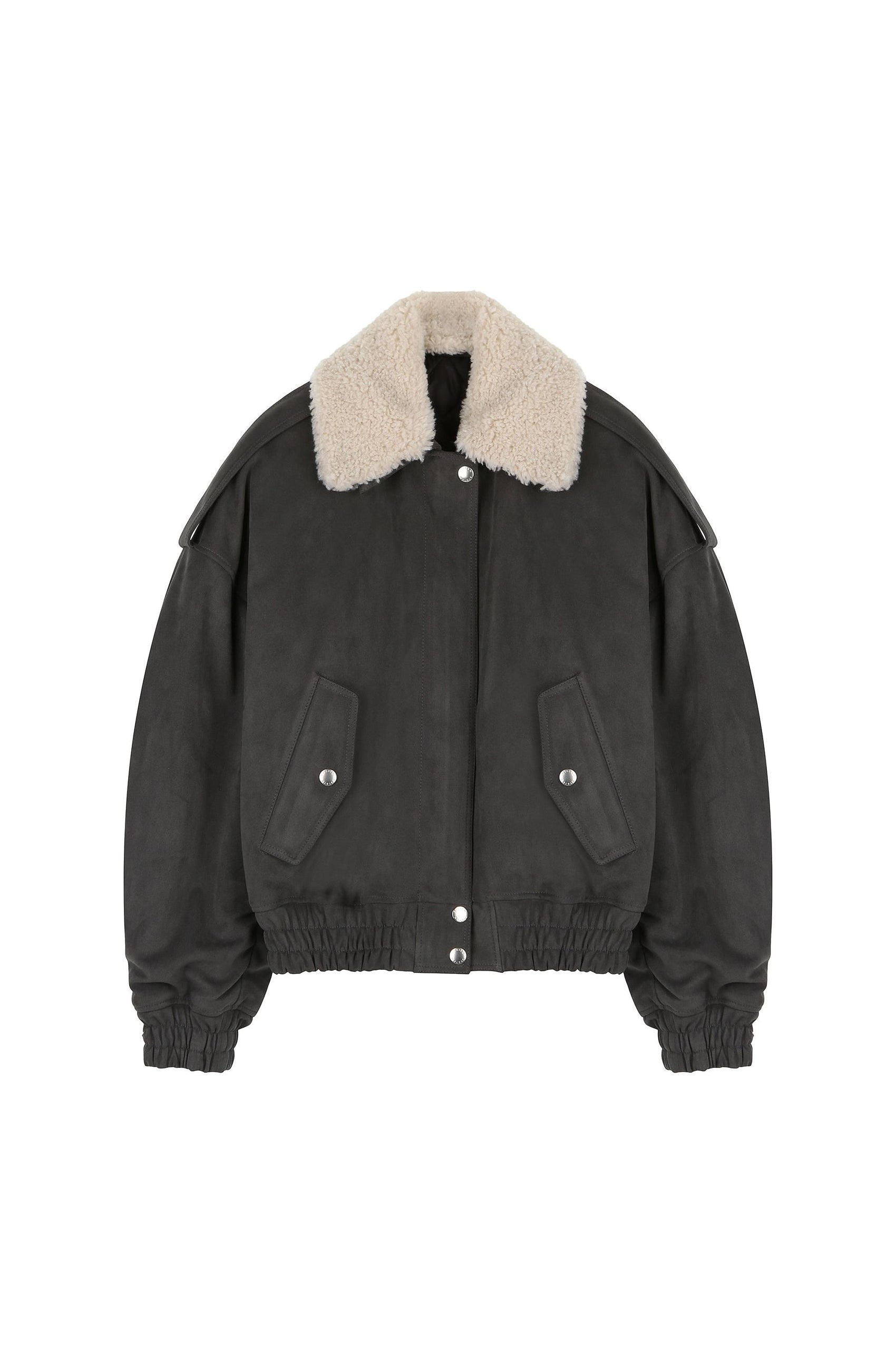 Classic Bomber Jacket With Fur Collar