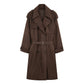 Suede Trench Coat With Scarf