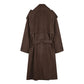 Suede Trench Coat With Scarf