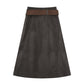Suede Wrap Skirt With Belt