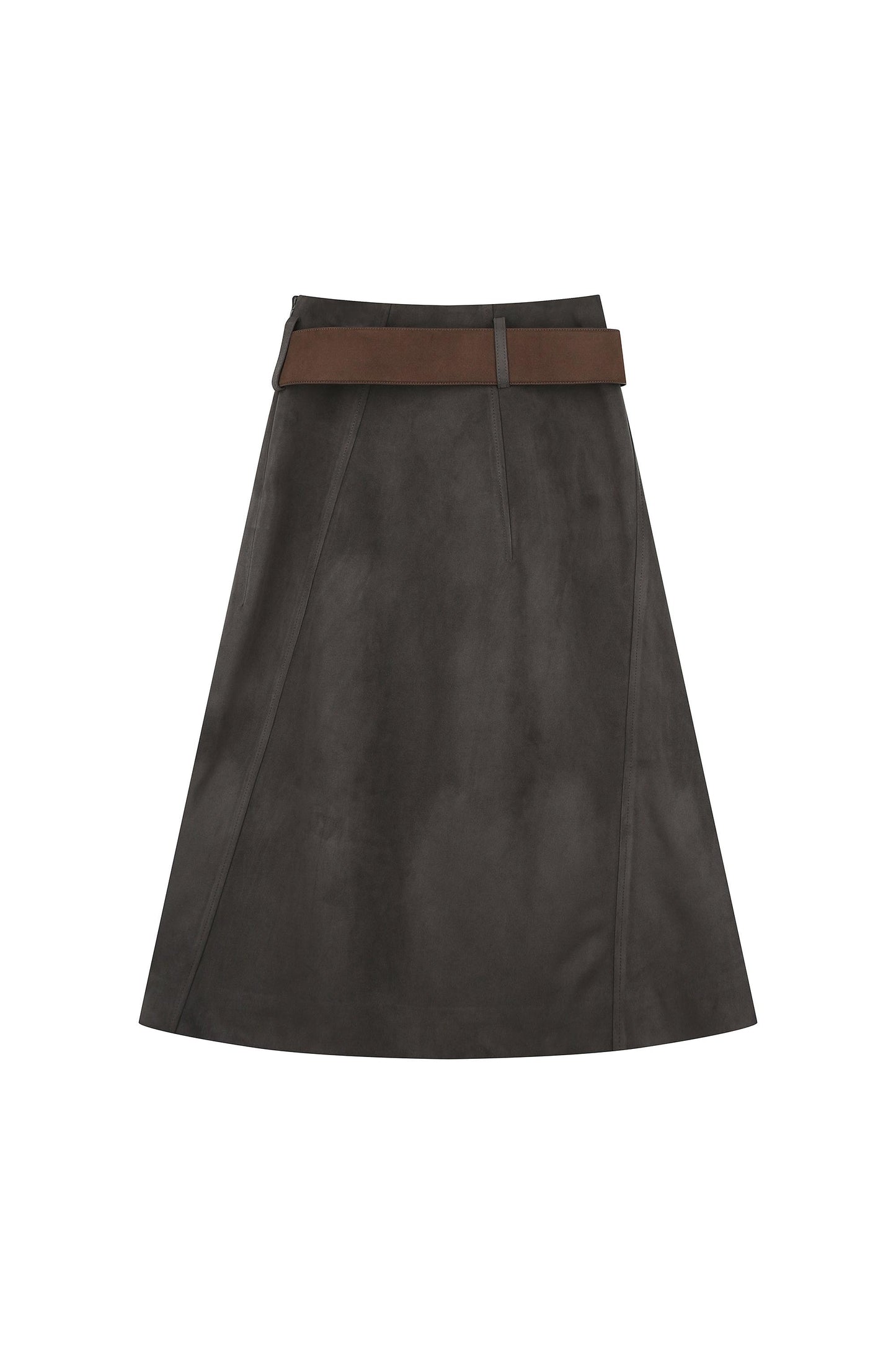 Suede Wrap Skirt With Belt