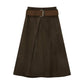 Suede Wrap Skirt With Belt