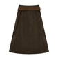 Suede Wrap Skirt With Belt