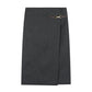 Check Wrap Skirt With Buckle