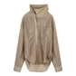 Upright-Collar Sheered Top
