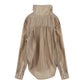 Upright-Collar Sheered Top