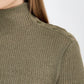 Linen-Blend High-Neck Buttoned Knit Top
