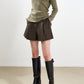Linen-Blend High-Neck Buttoned Knit Top