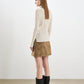 Linen-Blend High-Neck Buttoned Knit Top