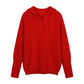 Mohair Open-Collar Knit Top