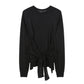 Tied 2-Way Sheer Knit Top