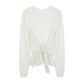 Tied 2-Way Sheer Knit Top