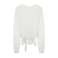 Tied 2-Way Sheer Knit Top
