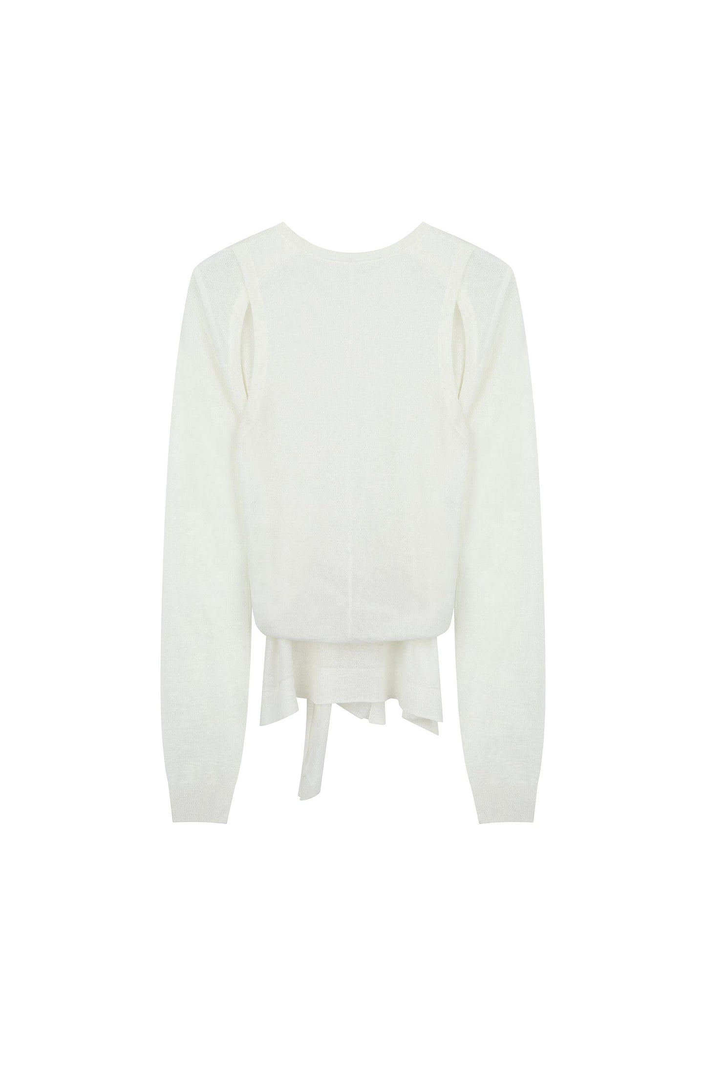 Tied 2-Way Sheer Knit Top