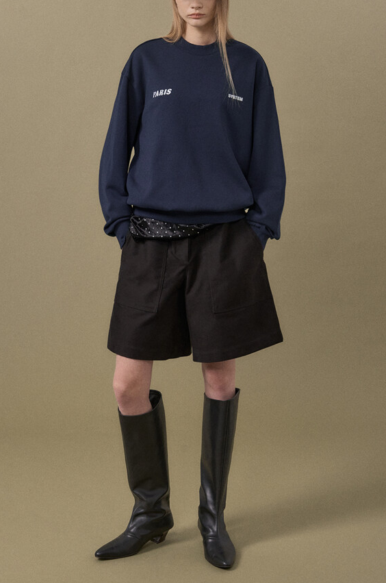 Back Logo Round Neck Sweatshirt