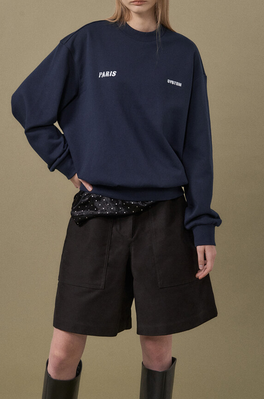 Back Logo Round Neck Sweatshirt