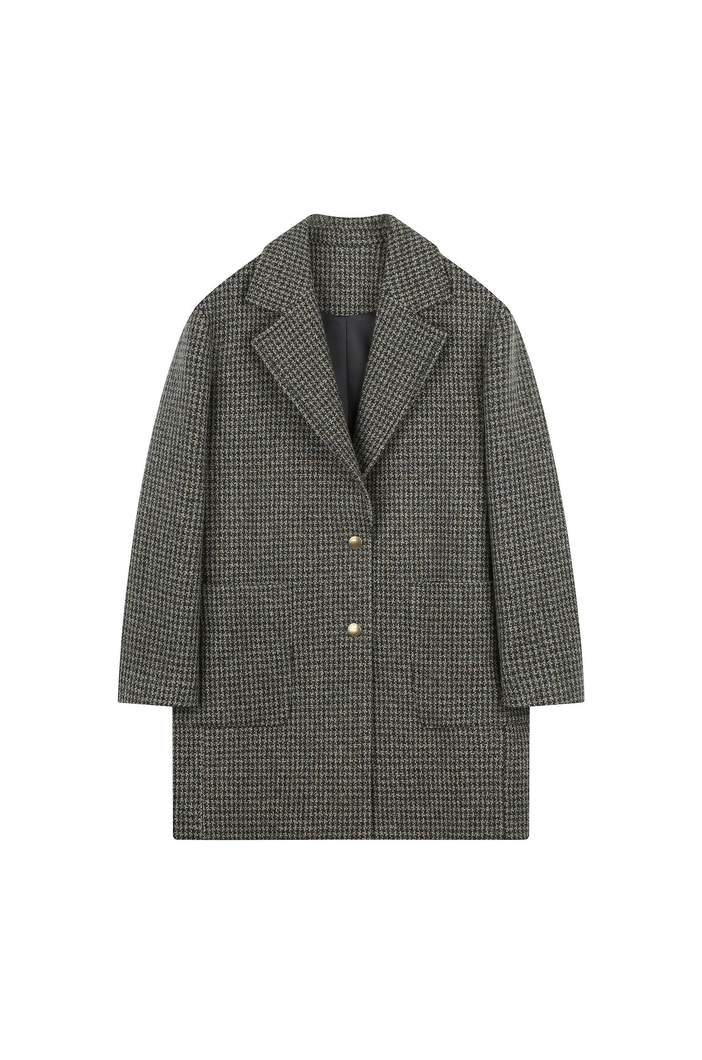 Checkered Midi-Cut Coat