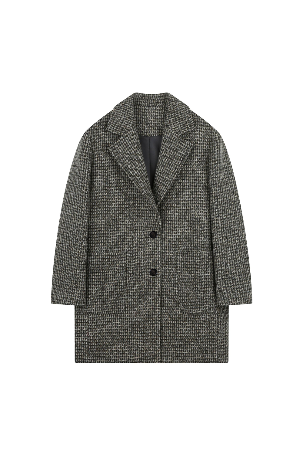 Checkered Midi-Cut Coat