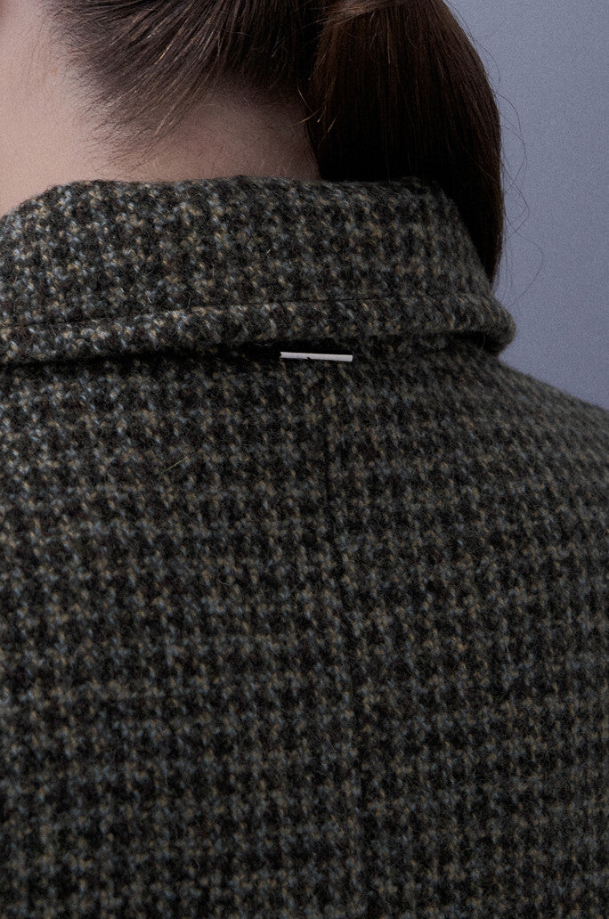 Checkered Midi-Cut Coat