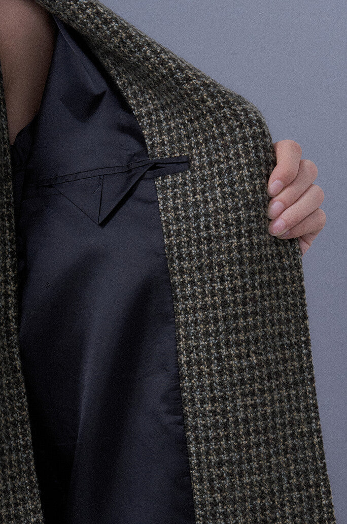 Checkered Midi-Cut Coat