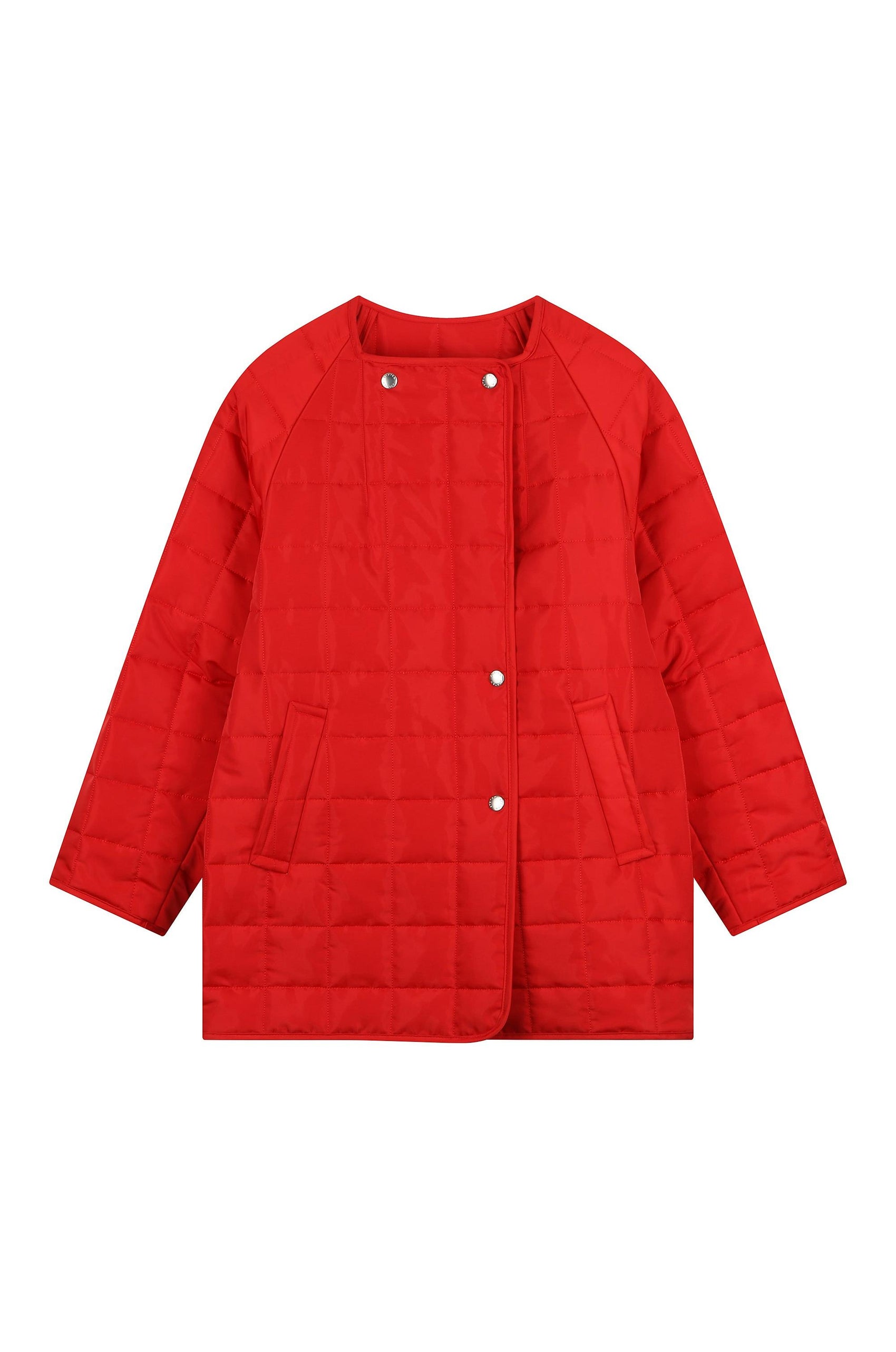 Quilted Square Neck Coat