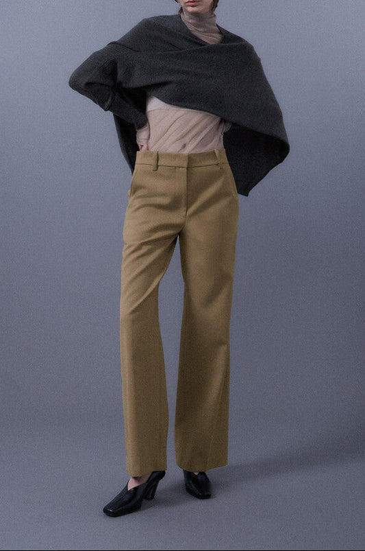 Low-Waist Straight Trousers