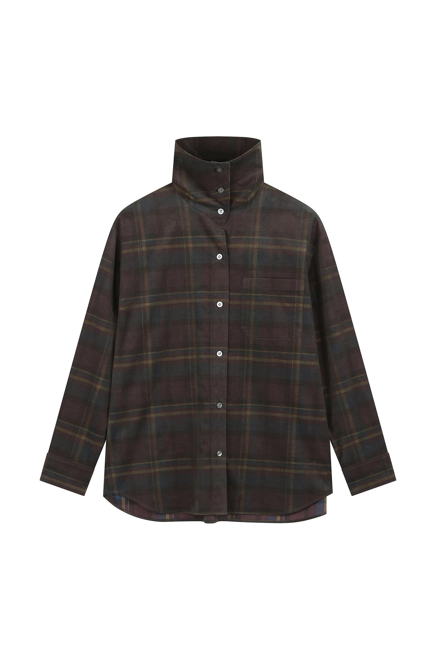 Checkered High-Neck Shirt