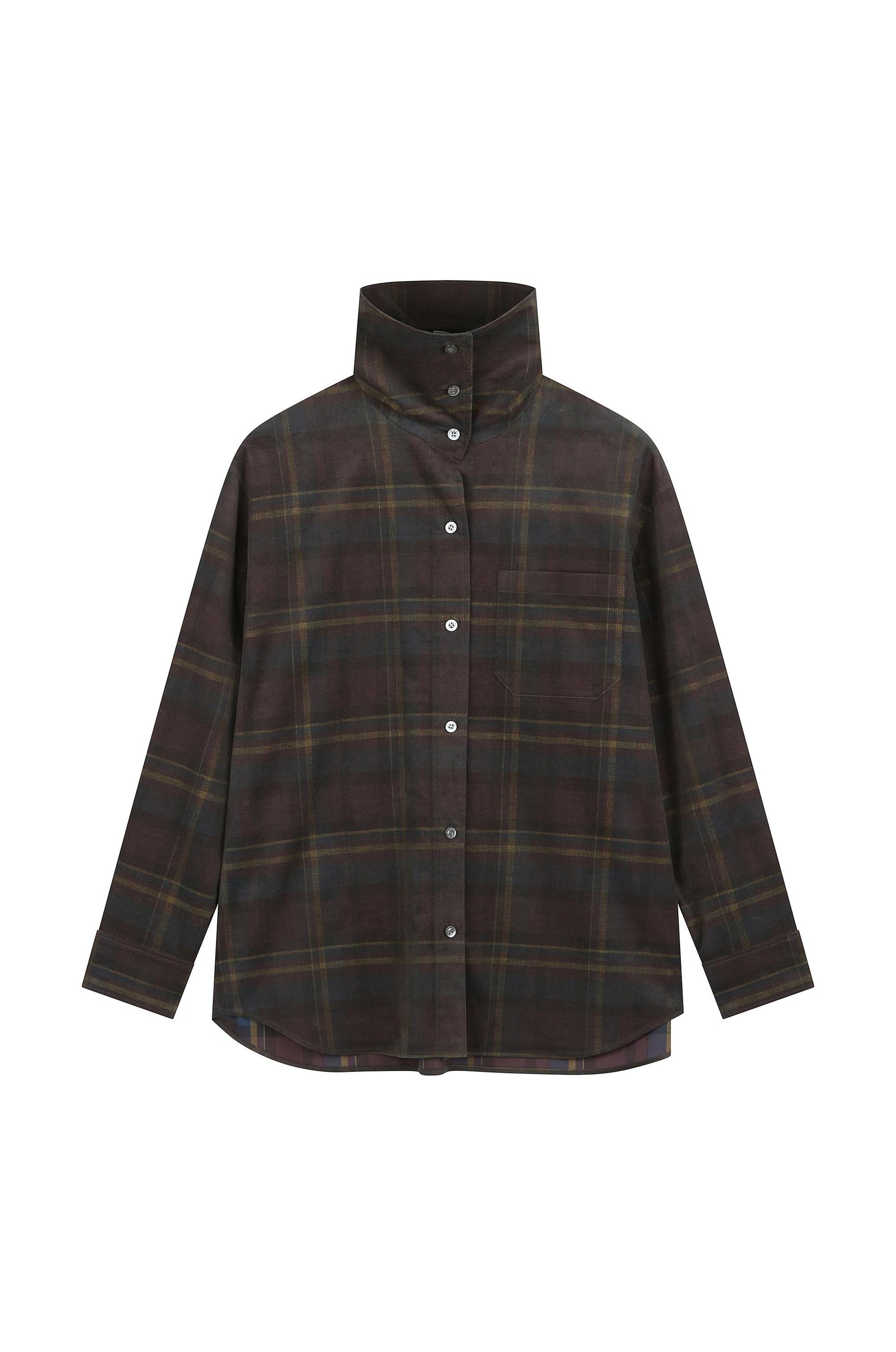Checkered High-Neck Shirt