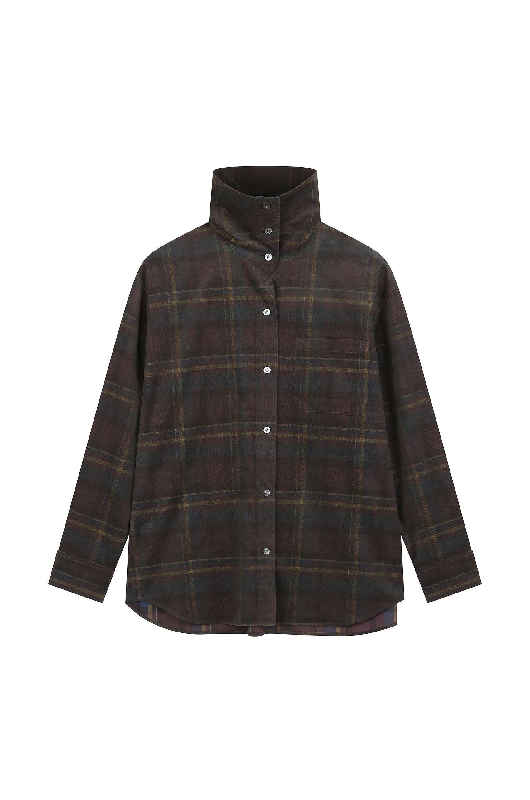 Checkered High-Neck Shirt