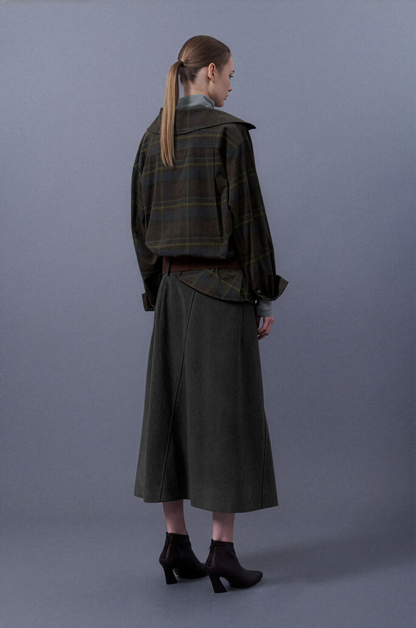 Checkered High-Neck Shirt