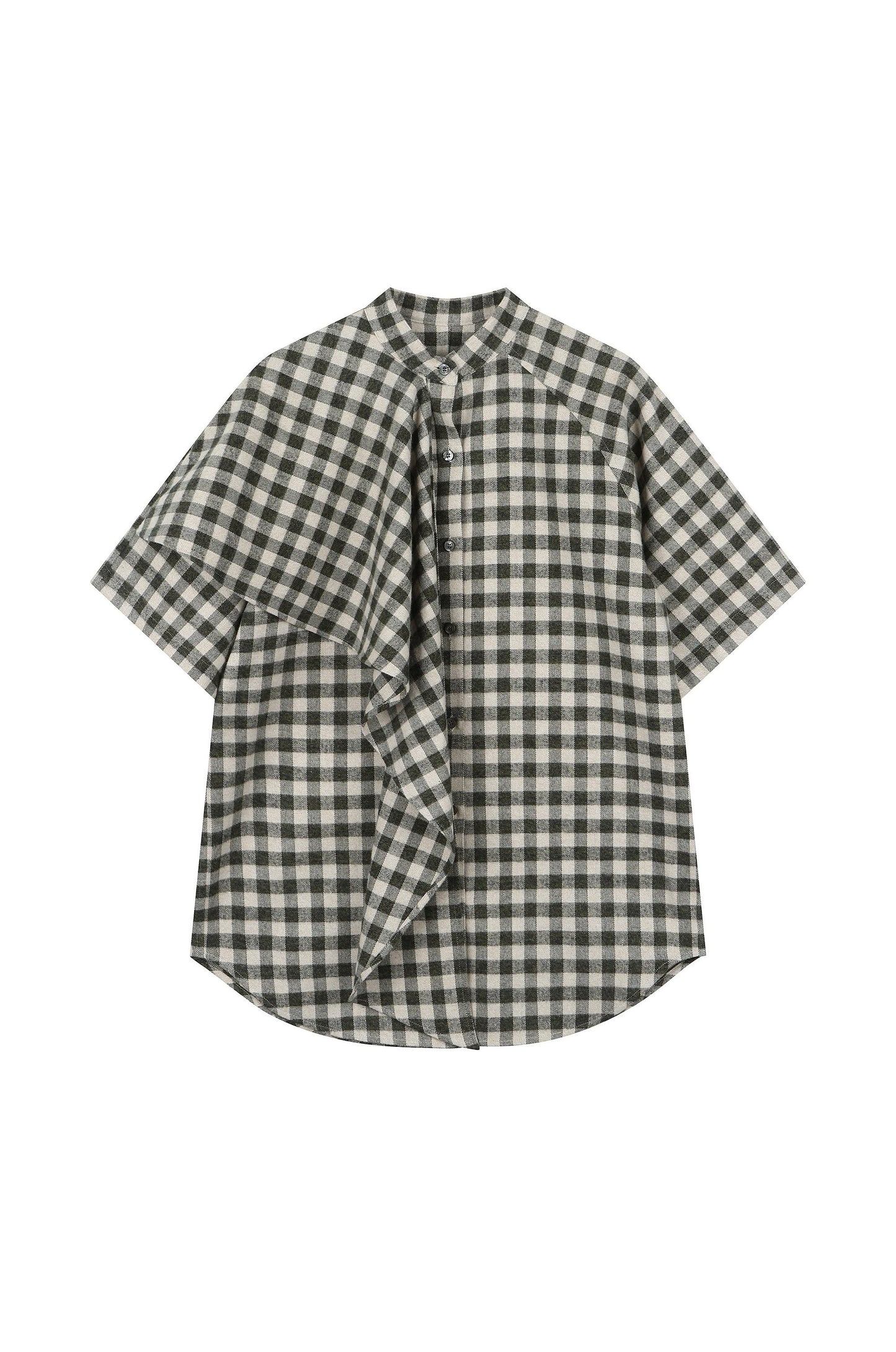 Fluid Drapery Checkered Shirt