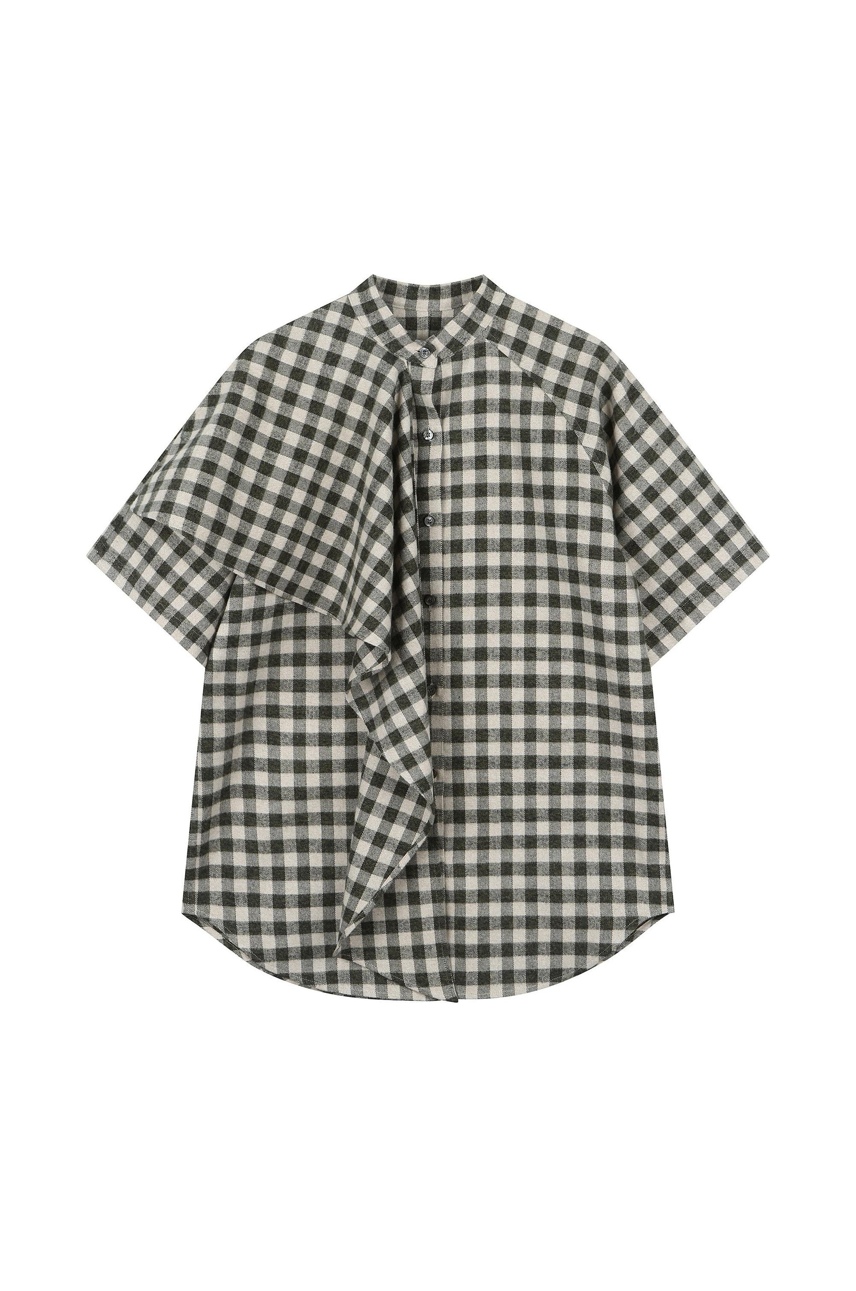 Fluid Drapery Checkered Shirt
