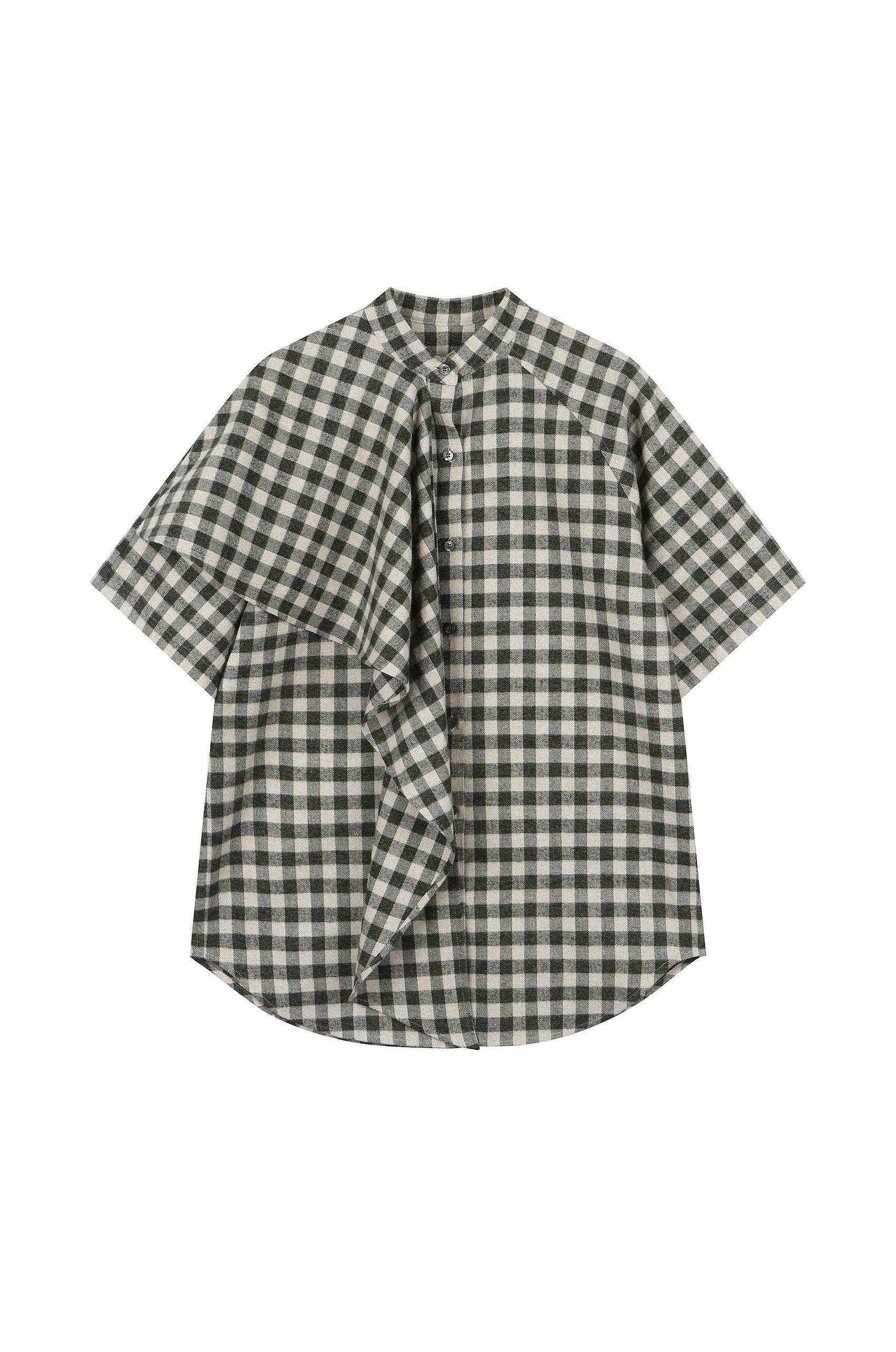 Fluid Drapery Checkered Shirt