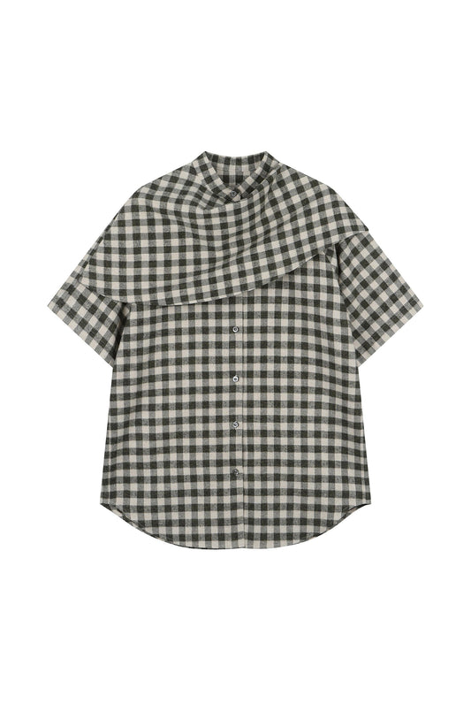 Fluid Drapery Checkered Shirt