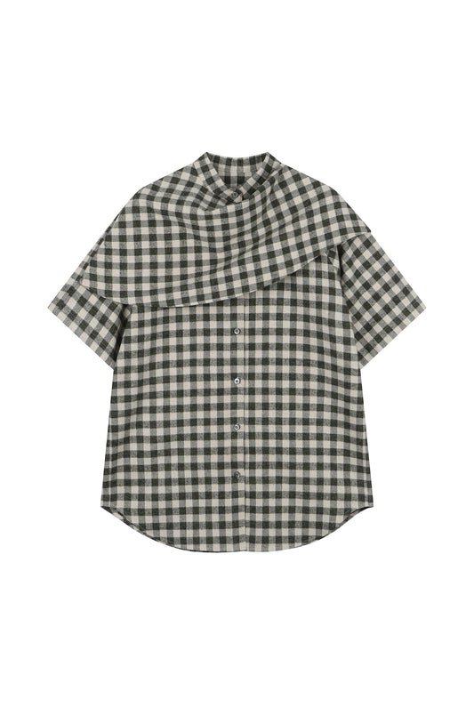Fluid Drapery Checkered Shirt
