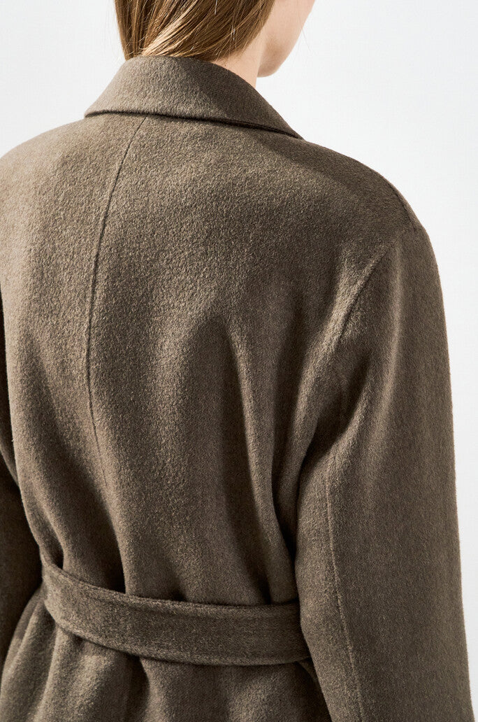 Cashmere-Blend Belted Long Coat