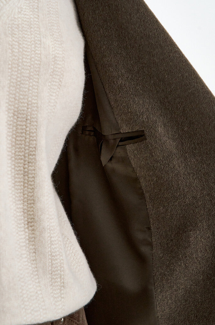 Cashmere-Blend Belted Long Coat