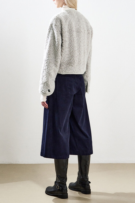 Bouclé Round-Neck Pocket Jacket