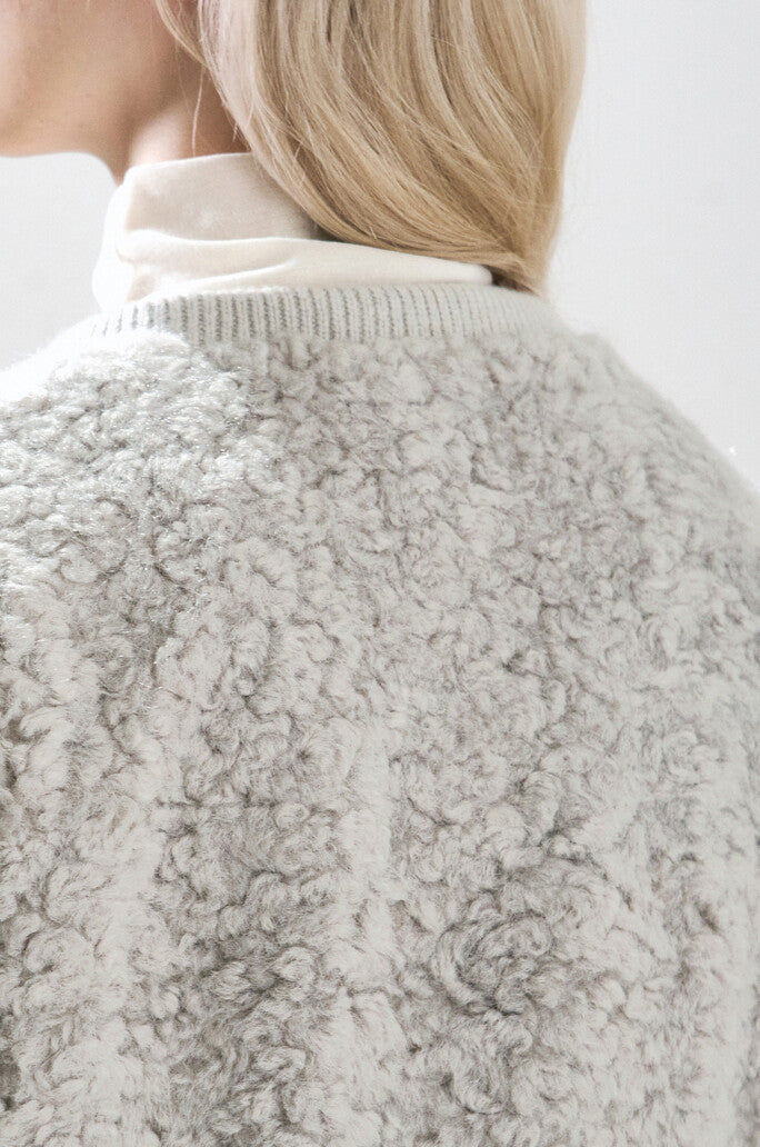 Bouclé Round-Neck Pocket Jacket