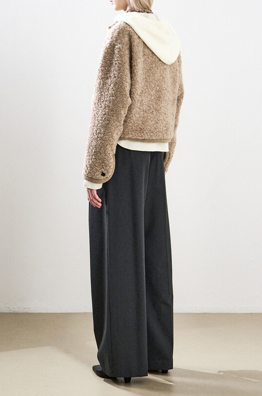 Bouclé Round-Neck Pocket Jacket