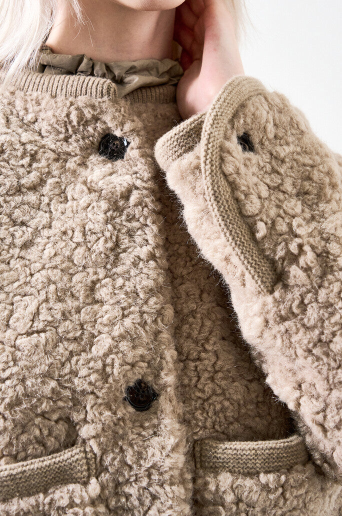 Bouclé Round-Neck Pocket Jacket