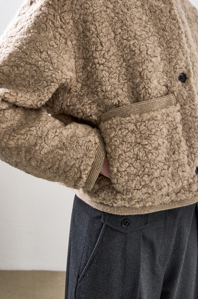 Bouclé Round-Neck Pocket Jacket