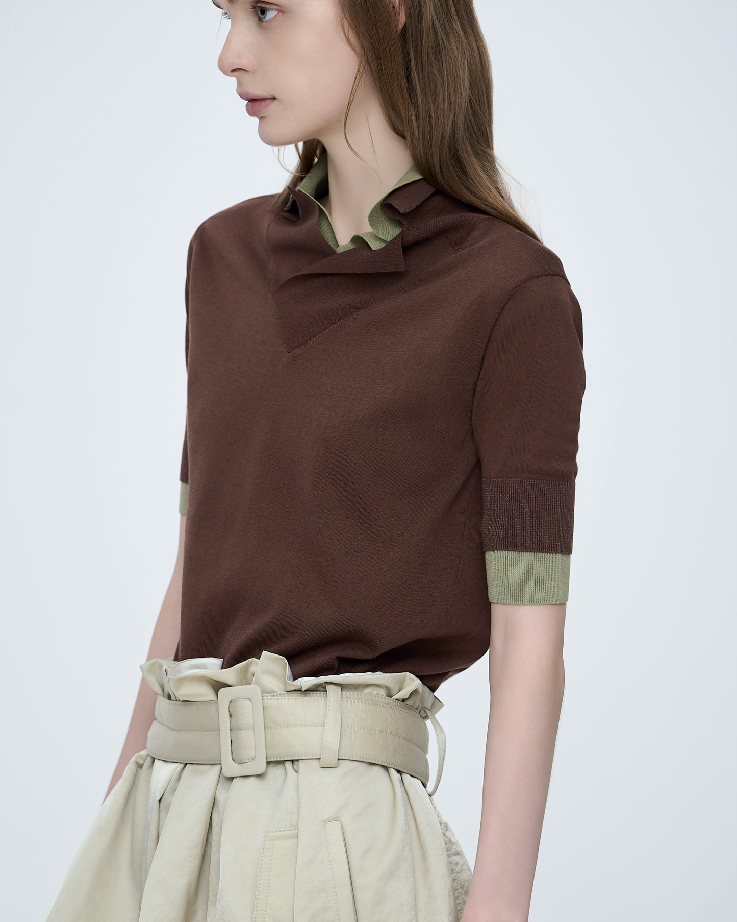 Polo-Style Knit Top
