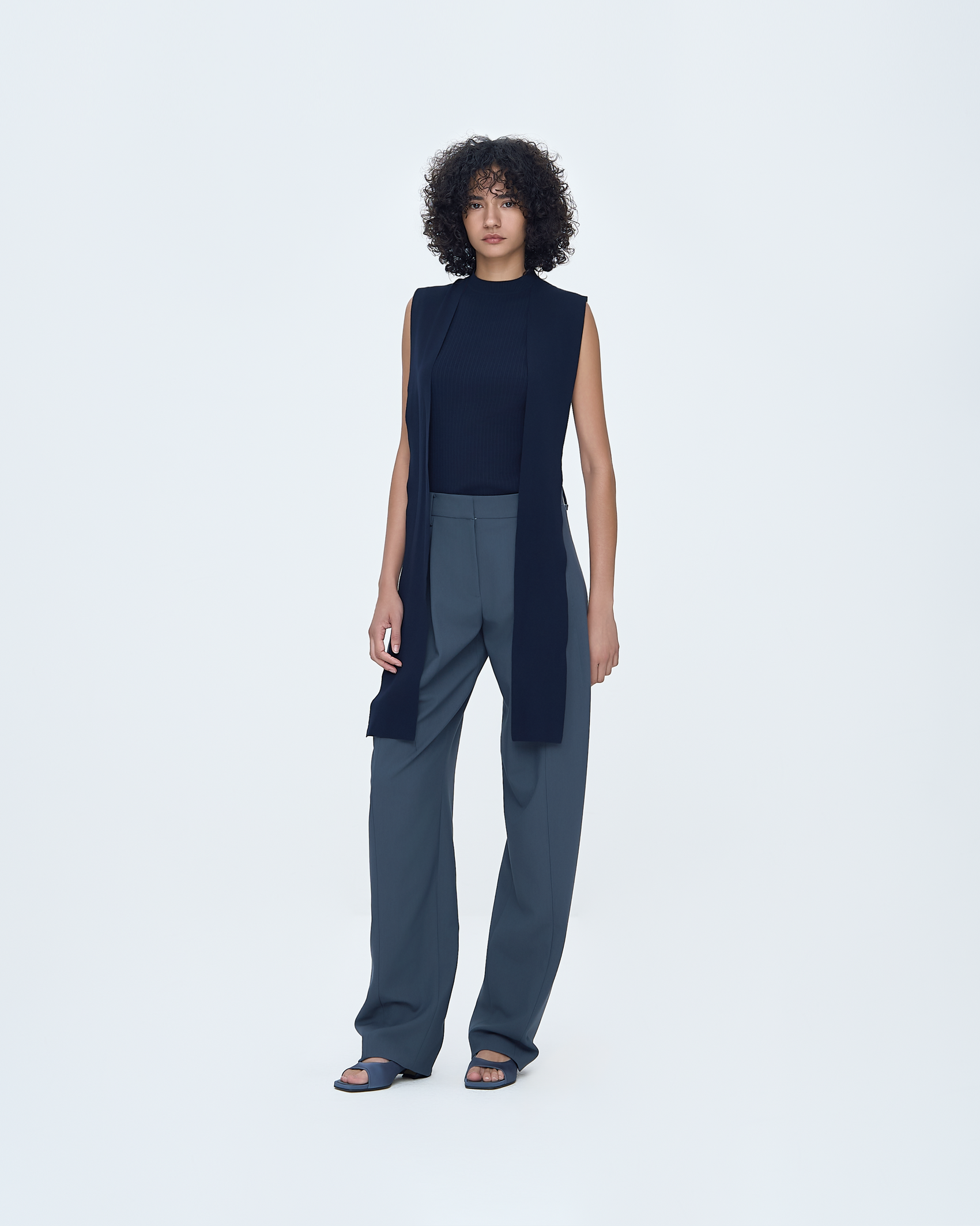 Scarf-Tie Sleeveless Knit Top