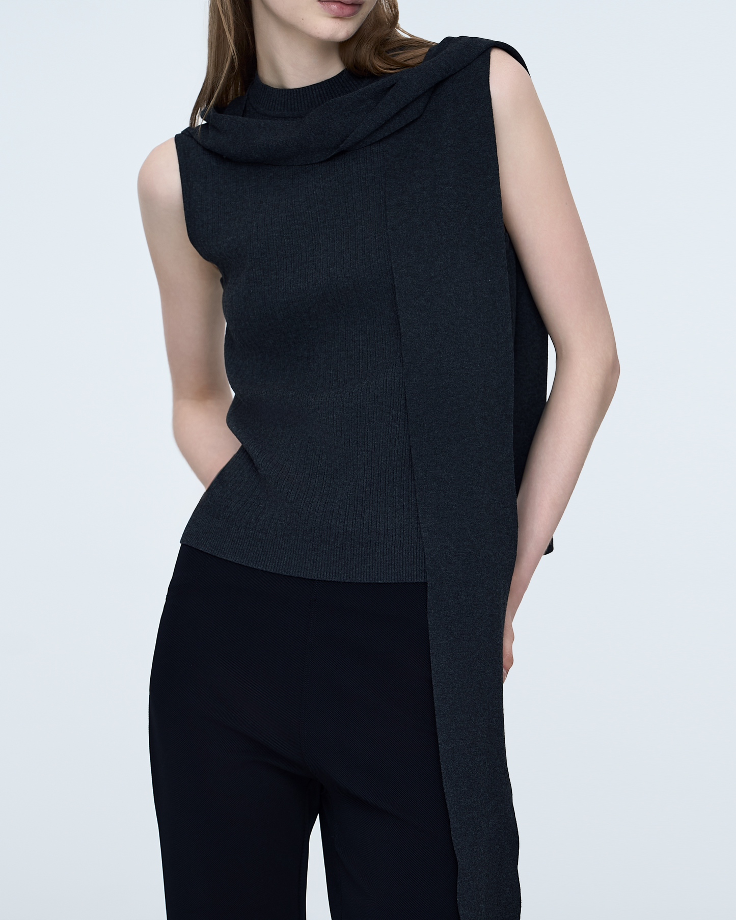 Scarf-Tie Sleeveless Knit Top