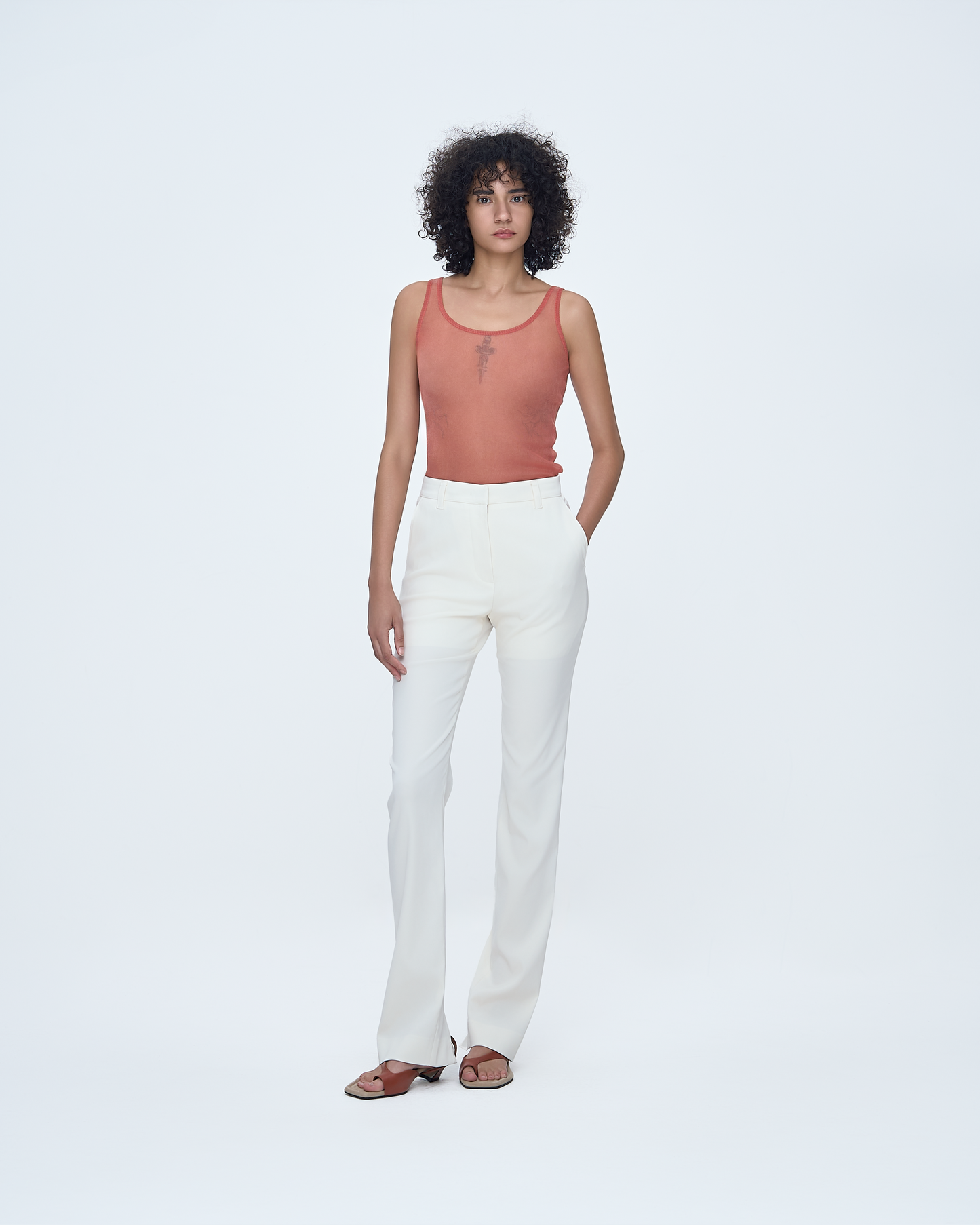 Sheer Twinkle Sleeveless Knit Top