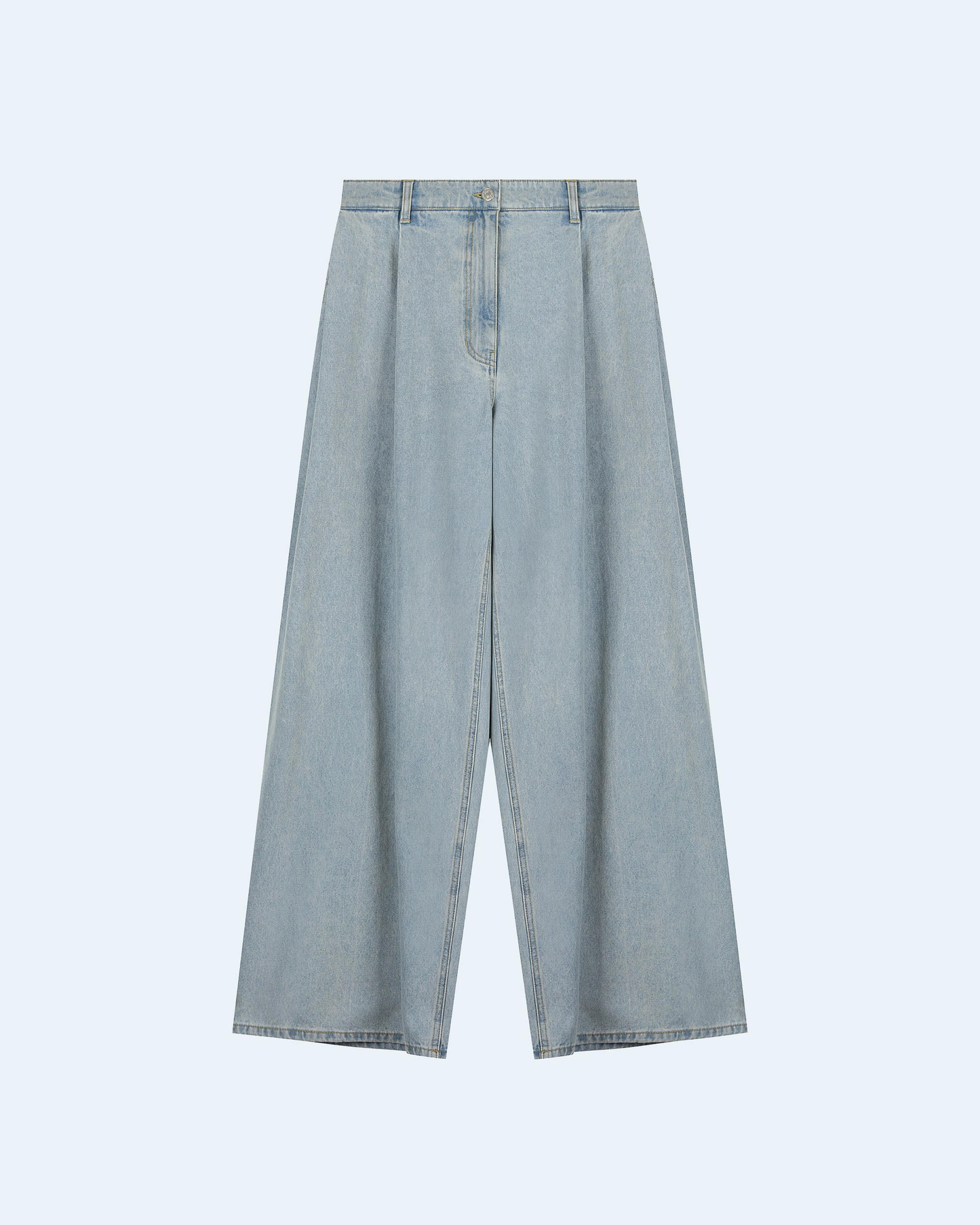 Wide-Fit Fluid Denim Pants
