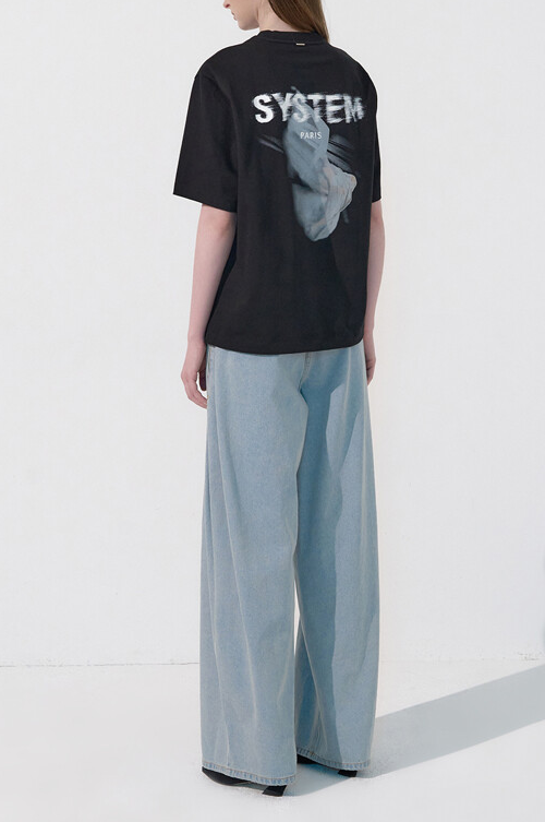 Wide-Fit Fluid Denim Pants